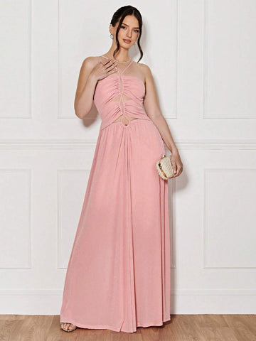 Drawstring Cut Out Front Dress