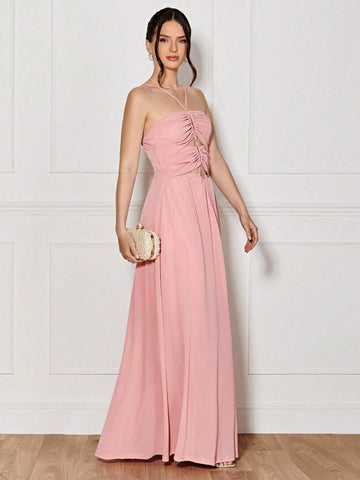 Drawstring Cut Out Front Dress