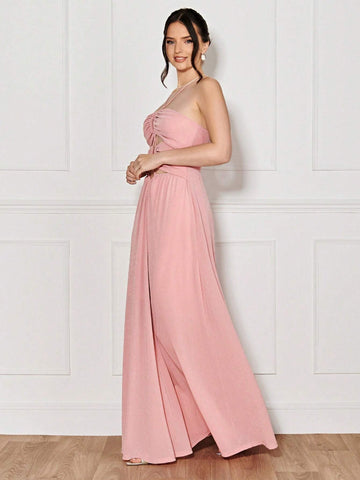 Drawstring Cut Out Front Dress
