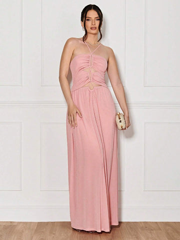 Drawstring Cut Out Front Dress