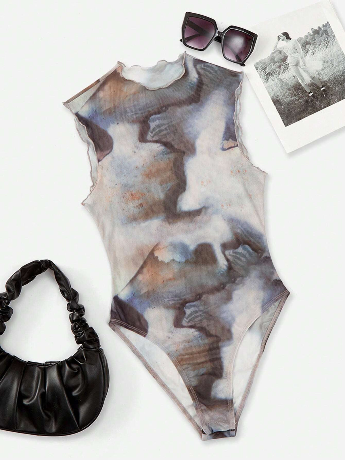 Tie Dye Tank Bodysuit Without Lingerie Set