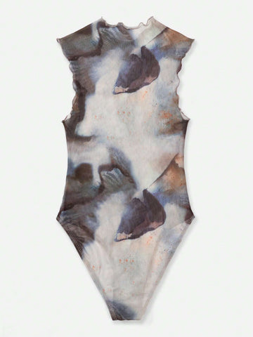 Tie Dye Tank Bodysuit Without Lingerie Set