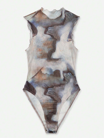 Tie Dye Tank Bodysuit Without Lingerie Set