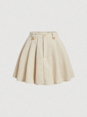 MOD Solid Cord Pleated Skirt