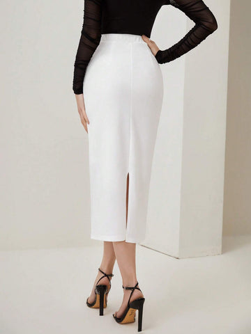 Modely Floral Print Split Back Pencil Skirt