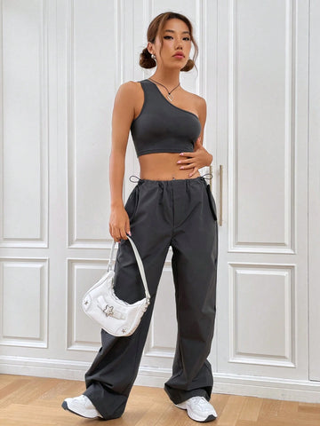 One Shoulder Crop Top & Pants