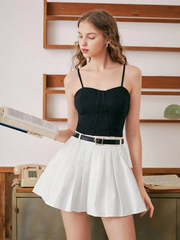 MOD Belted Pleated Skirt