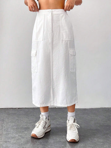 EZwear Flap Pocket Side Cargo Skirt