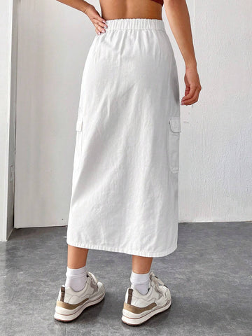 EZwear Flap Pocket Side Cargo Skirt