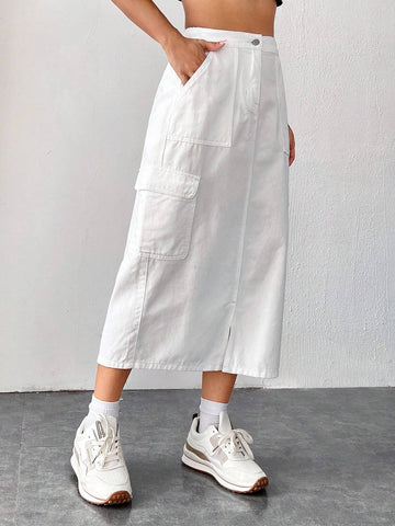 EZwear Flap Pocket Side Cargo Skirt