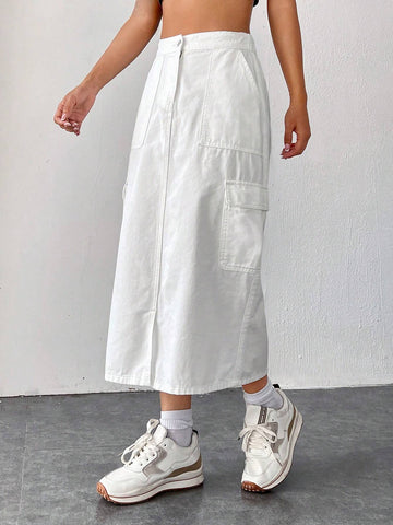 EZwear Flap Pocket Side Cargo Skirt