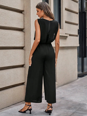 EMERY ROSE Solid Wide Leg Jumpsuit