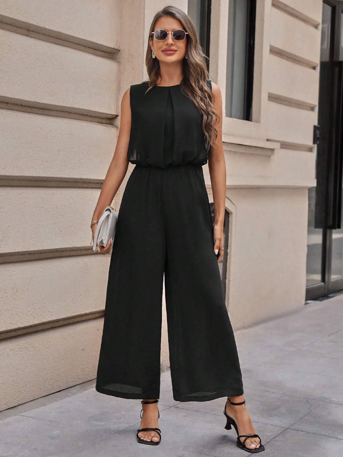 EMERY ROSE Solid Wide Leg Jumpsuit
