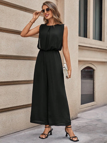 EMERY ROSE Solid Wide Leg Jumpsuit