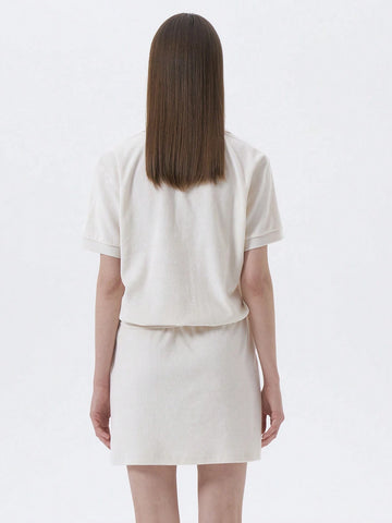 DAZY Solid Blouse & Drawstring Waist Skirt