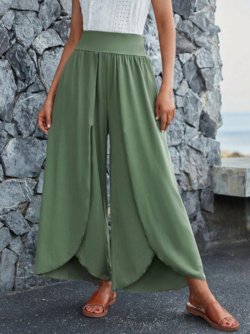 EMERY ROSE Tulip Hem Wide Leg Pants