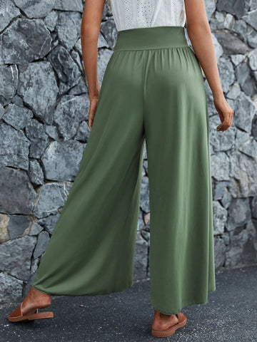 EMERY ROSE Tulip Hem Wide Leg Pants