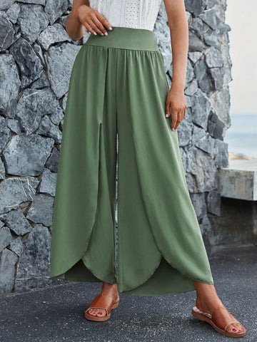 EMERY ROSE Tulip Hem Wide Leg Pants