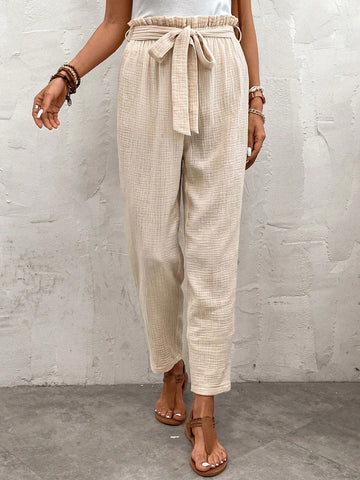 EMERY ROSE Paperbag Waist Belted Pants