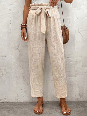 EMERY ROSE Paperbag Waist Belted Pants