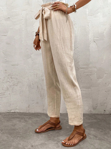 EMERY ROSE Paperbag Waist Belted Pants