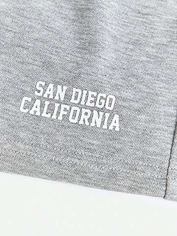 Letter Graphic Tube Top & Drawstring Waist Shorts