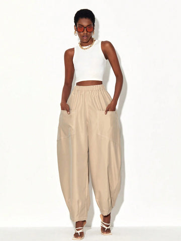 Dual Pocket Side Drop Crotch Pants
