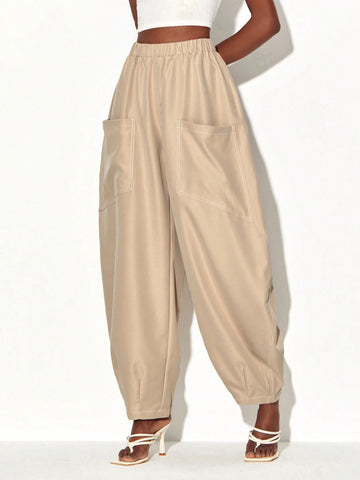 Dual Pocket Side Drop Crotch Pants