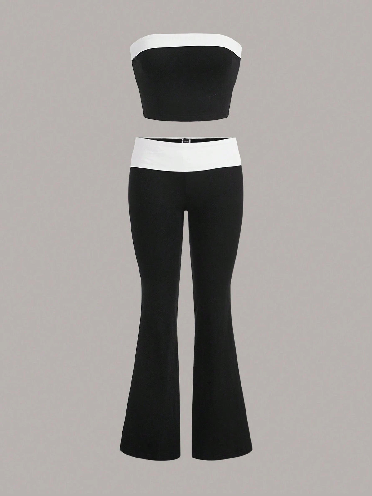 Colorblock Tube Top & Flare Leg Pants
