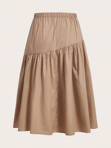 EZwear High Waist Ruffle Hem Skirt