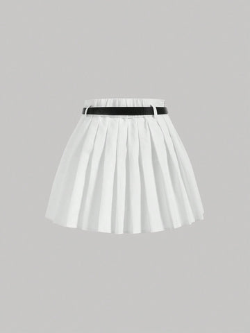 MOD Belted Pleated Skirt