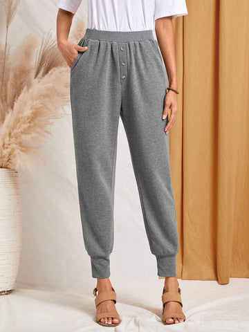 EMERY ROSE Solid Slant Pocket Sweatpants