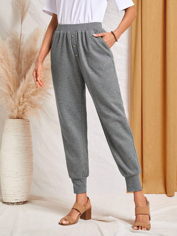 EMERY ROSE Solid Slant Pocket Sweatpants