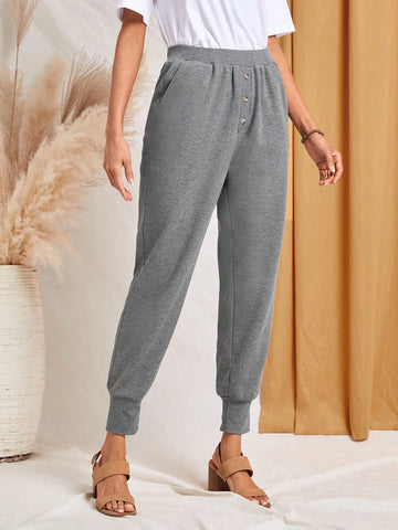 EMERY ROSE Solid Slant Pocket Sweatpants