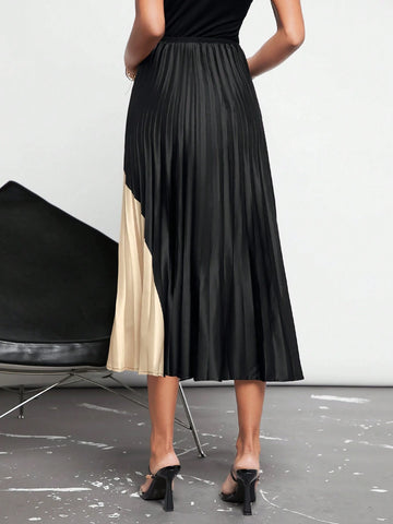 BIZwear Two Tone Pleated Skirt