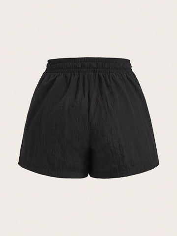 EZwear Drawstring Waist Solid Shorts