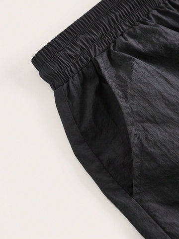 EZwear Drawstring Waist Solid Shorts