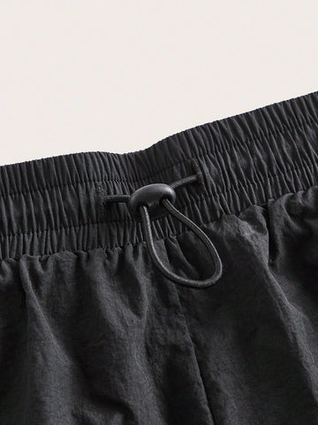 EZwear Drawstring Waist Solid Shorts
