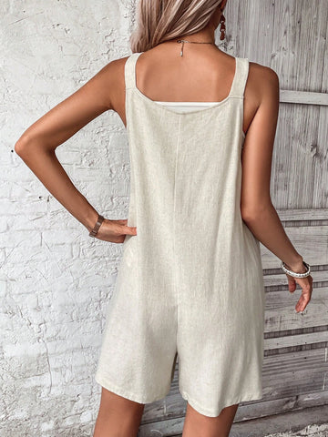 EMERY ROSE Slant Pocket Cami Romper