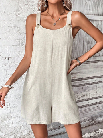 EMERY ROSE Slant Pocket Cami Romper
