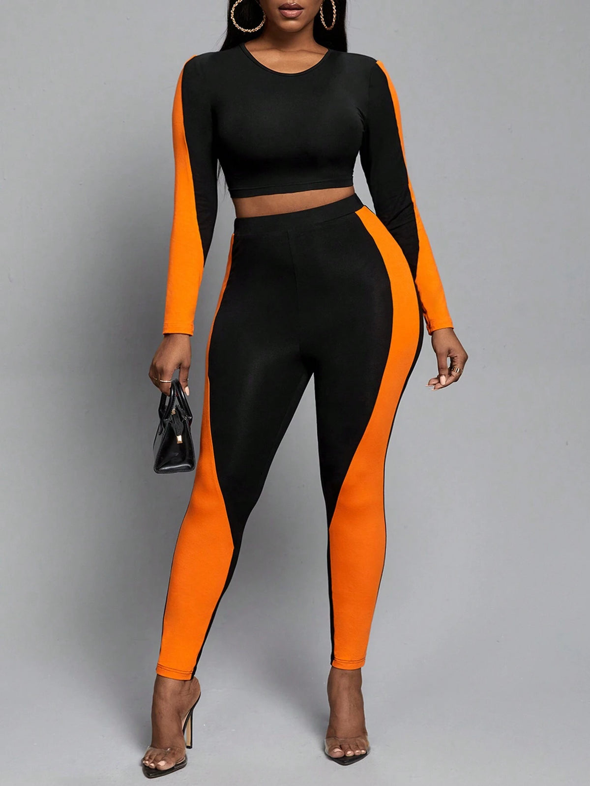 Two Tone Crop Tee & Leggings