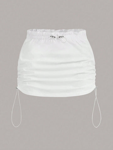 ICON Paperbag Waist Drawstring Detail Bodycon Skirt