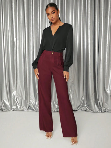 Unity Solid Fold Pleated Pants