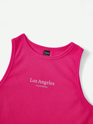 Letter Graphic Tank Top & Sweatpants