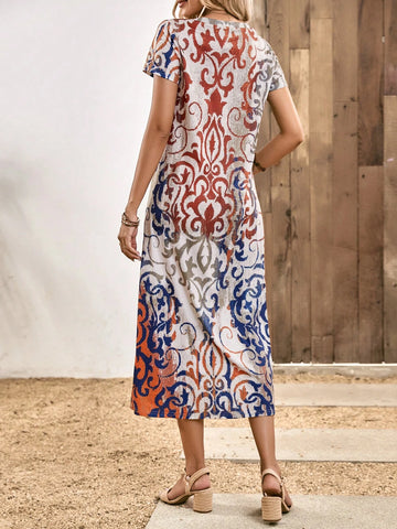 EMERY ROSE Allover Print Tee Dress