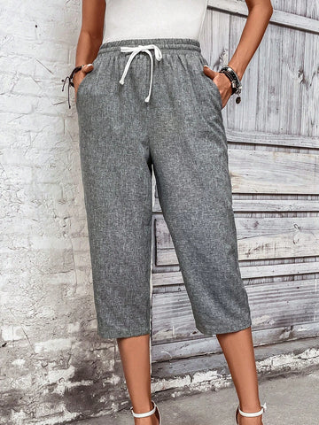 EMERY ROSE Drawstring Waist Capri Pants