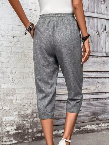 EMERY ROSE Drawstring Waist Capri Pants