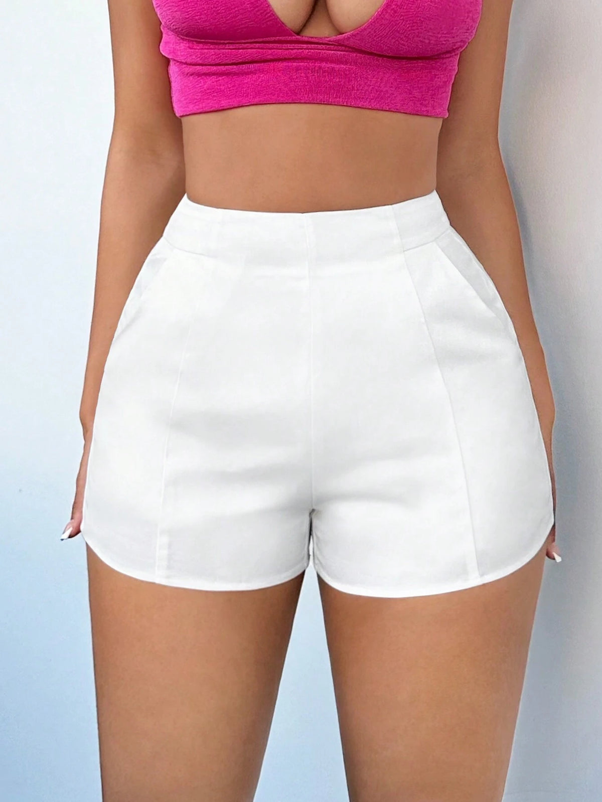 SXY Solid High Waist Shorts