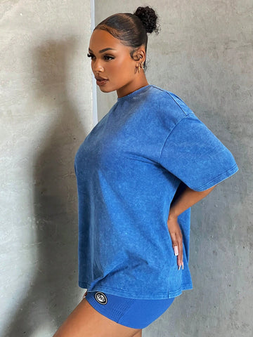 Drop Shoulder Tee & Biker Shorts