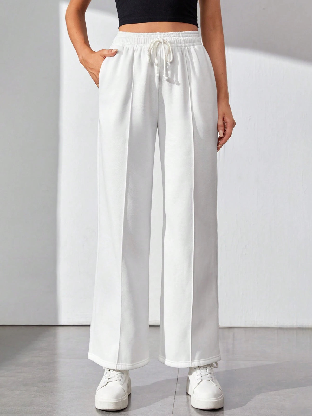 Tall Drawstring Waist Slant Pocket Sweatpants